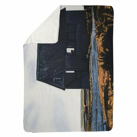 BEGIN HOME DECOR 60 x 80 in. Abandoned Barn-Sherpa Fleece Blanket 5545-6080-LA164